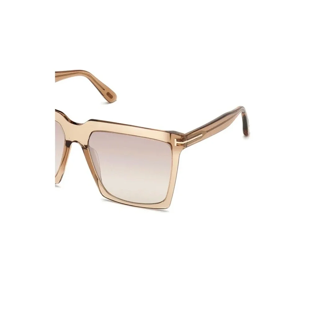 Tom‎ Ford FT0763 57G Maxim Square Sunglasses Champagne Brown Gradient Womens
